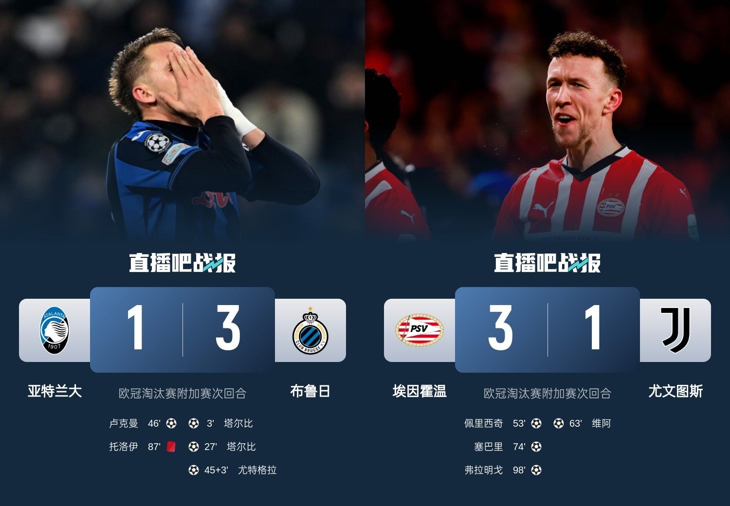  真是意甲拉垮？PSV淘汰尤文后3連敗，布魯日爆冷真藍黑后1勝難求